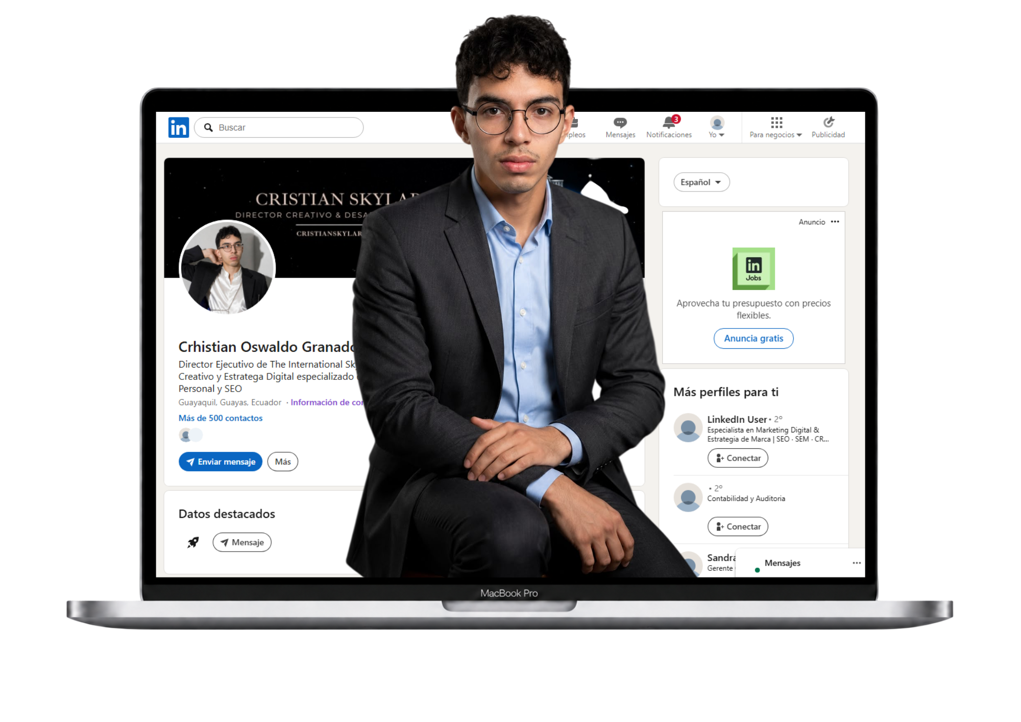 Retrato profesional de Cristian Skylar, identidad de Crhistian Oswaldo Granados Roca